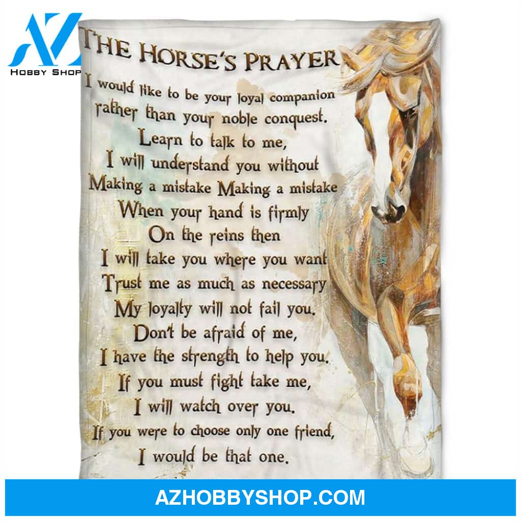 Horse Blanket, The Horses Prayer, Fleece Blanket.Gift Home Decor Bedding Couch Sofa Soft And Comfy Cozy
