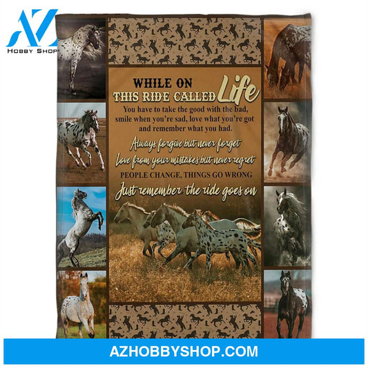 Horse Blanket, While On This Ride Called Life. Gift Home Decor Bedding Couch Sofa Soft And Comfy Cozy