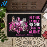 Horse Breast Cancer Awareness Easy Clean Welcome DoorMat | Felt And Rubber | DO2383