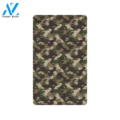Horse Camo Themed Design Print Rubber Doormat