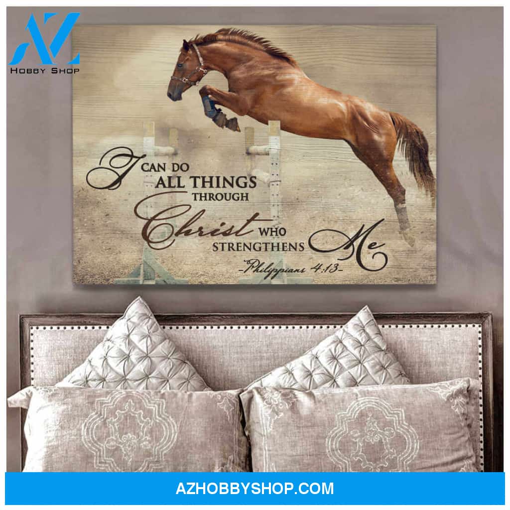 Horse Canvas I can do all things through Christ Wall Art Decor