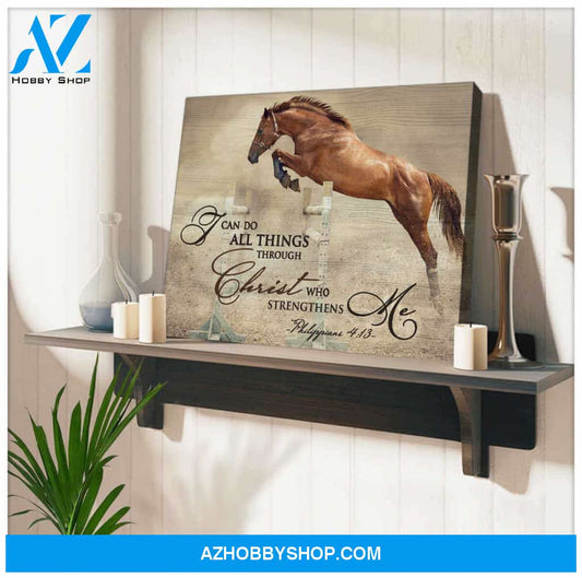 Horse Canvas I can do all things through Christ Wall Art Decor