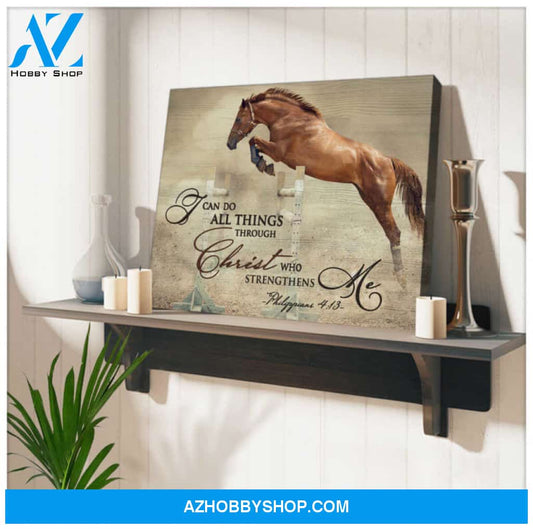 Ohcanvas Horse Canvas I can do all things through Christ Wall Art Decor