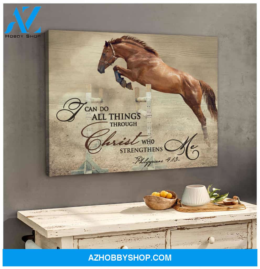Horse Canvas I can do all things through Christ Wall Art Decor