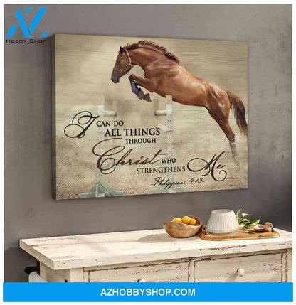 Horse Canvas I can do all things through Christ Wall Art Decor