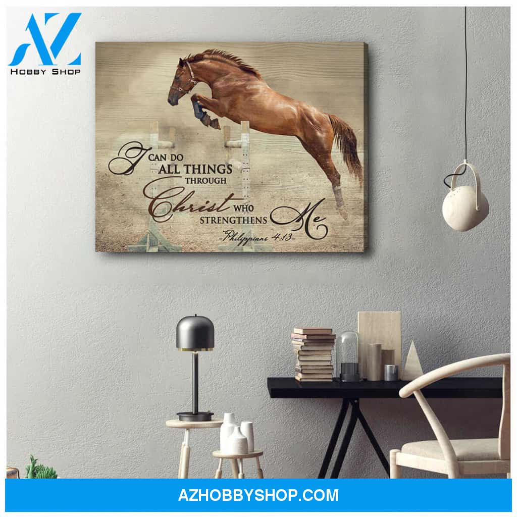 Horse Canvas I can do all things through Christ Wall Art Decor