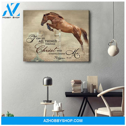 Horse Canvas I can do all things through Christ Wall Art Decor