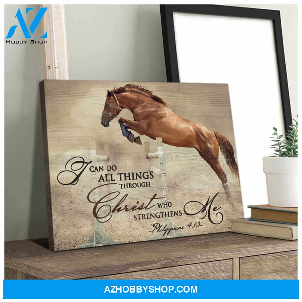 Horse Canvas I can do all things through Christ Wall Art Decor