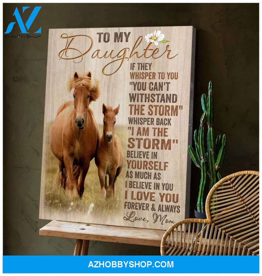 Horse Canvas To my daughter Wall Art Decor