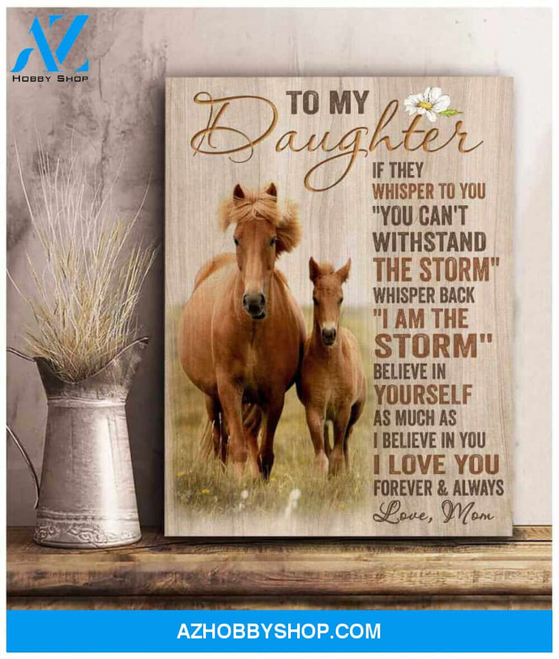Horse Canvas To my daughter Wall Art Decor