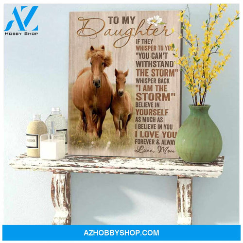 Horse Canvas To my daughter Wall Art Decor