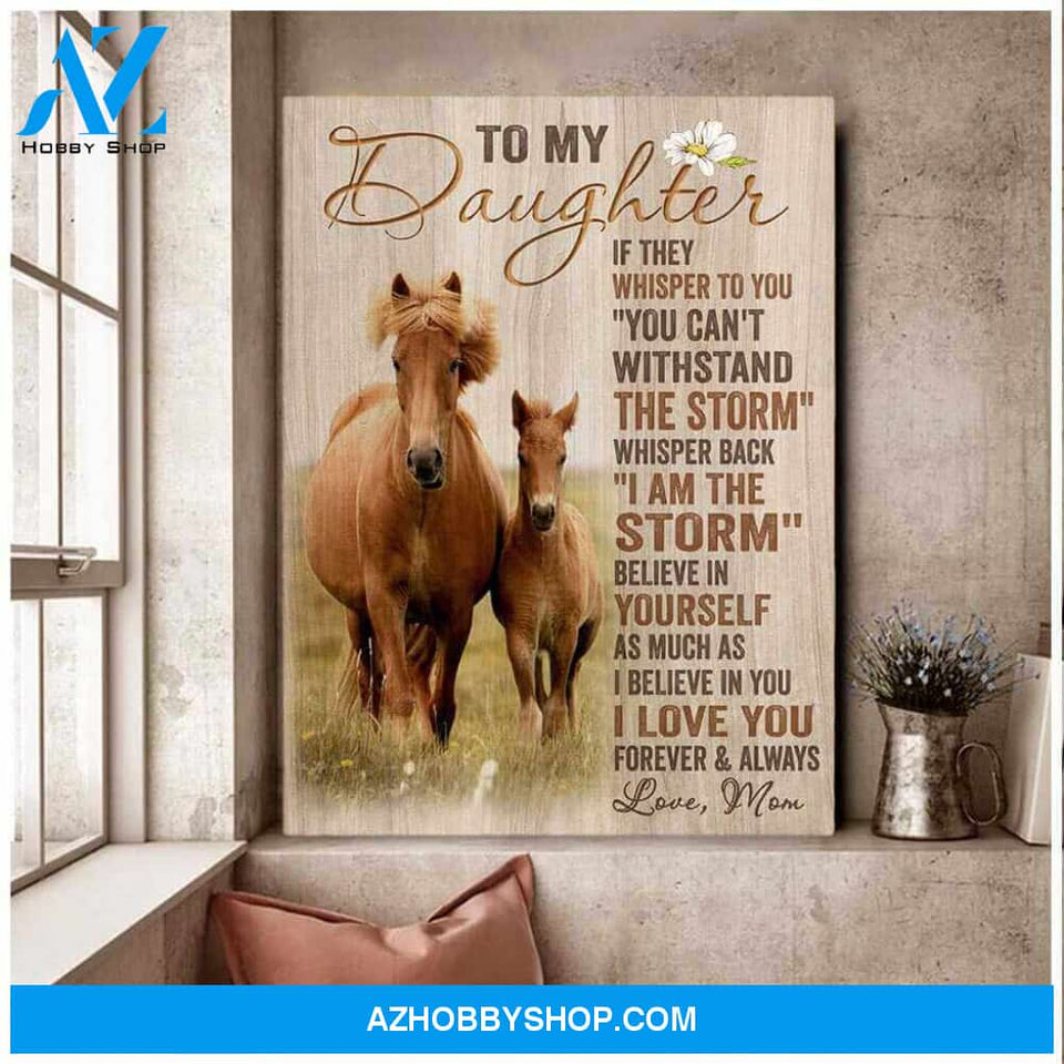 Horse Canvas To my daughter Wall Art Decor
