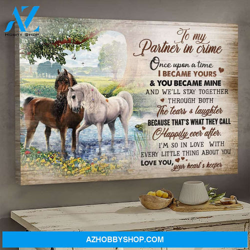 Horse couple - To my partner in crime Couple Landscape Canvas Prints - Wall Art
