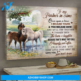 Horse couple - To my partner in crime Couple Landscape Canvas Prints - Wall Art