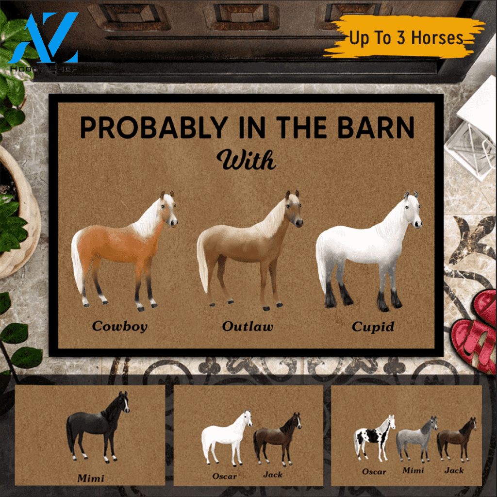 Horse Doormat Customized Probably In The Barn With | WELCOME MAT | HOUSE WARMING GIFT