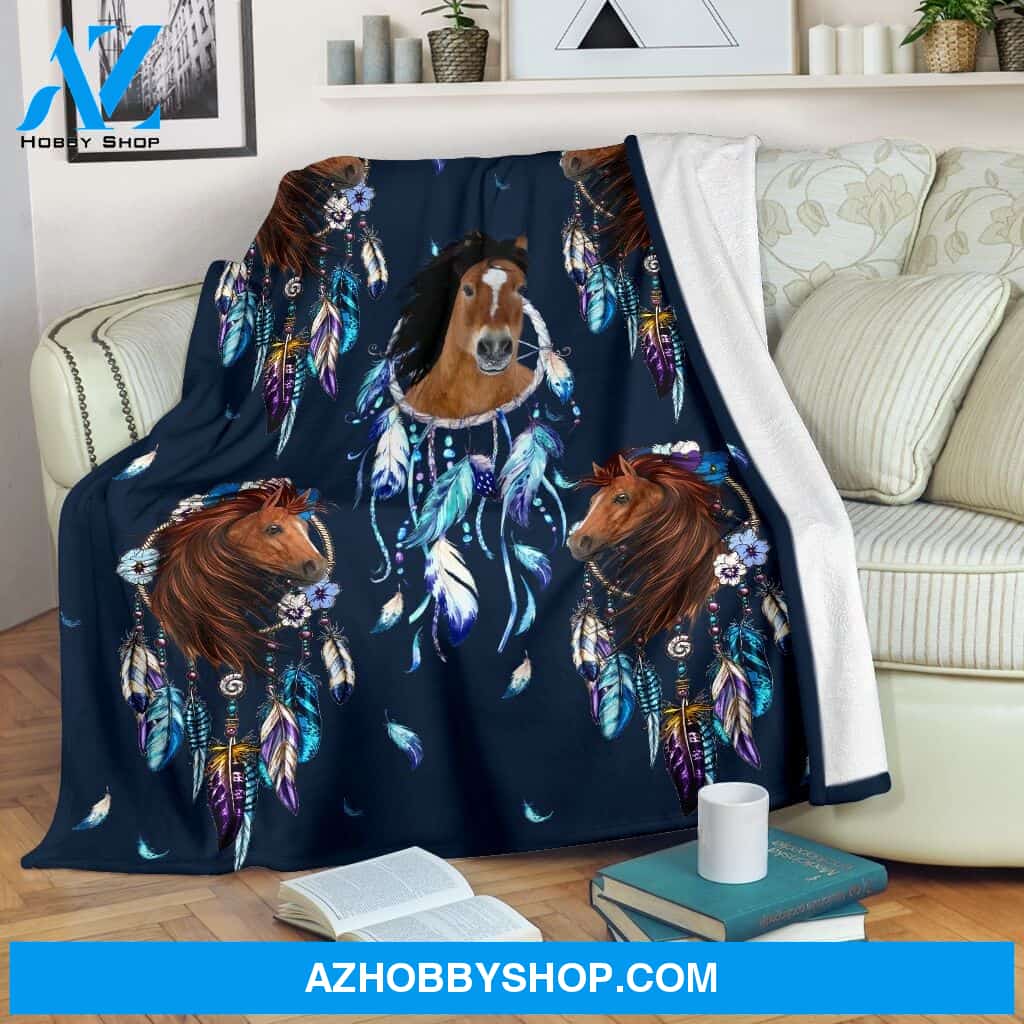 Horse dream catcher Fleece Blanket