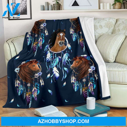 Horse dream catcher Fleece Blanket