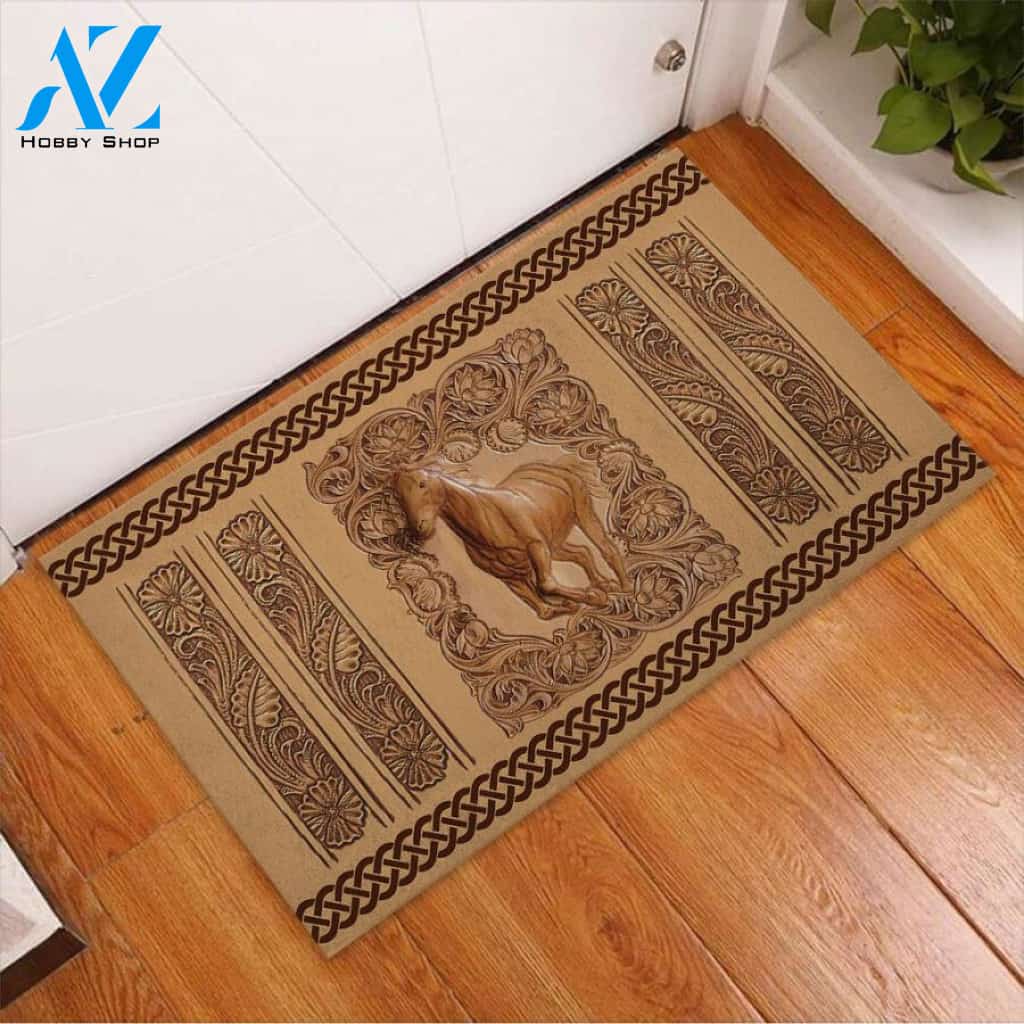 Horse Easy Clean Welcome DoorMat | Felt And Rubber | 40x60 cm | 45x75 cm | 60x90 cm | Colorful | DO1261