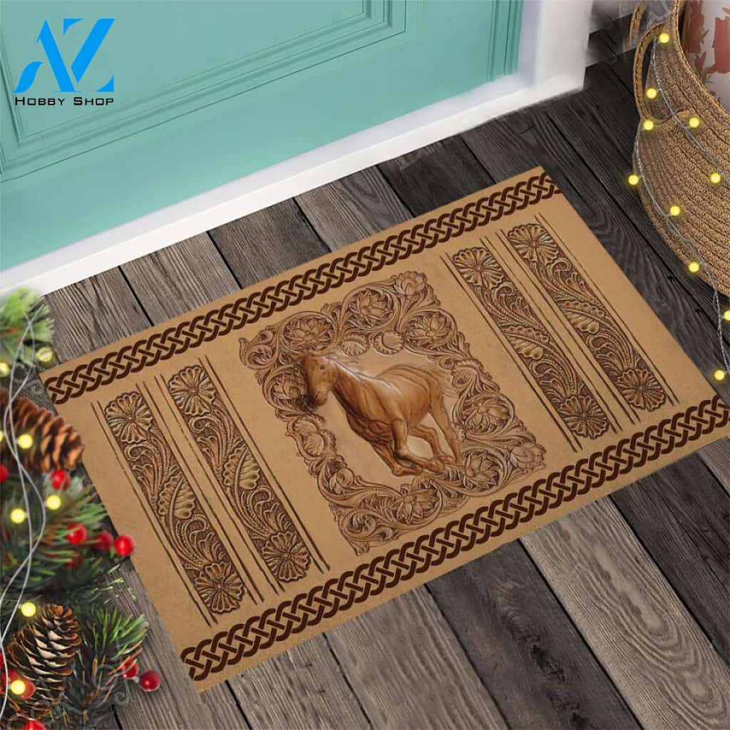 Horse Easy Clean Welcome DoorMat | Felt And Rubber | 40x60 cm | 45x75 cm | 60x90 cm | Colorful | DO1261