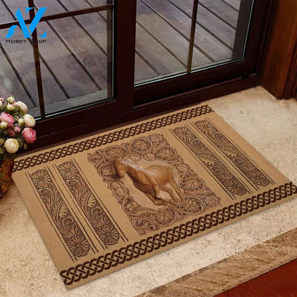 Horse Easy Clean Welcome DoorMat | Felt And Rubber | 40x60 cm | 45x75 cm | 60x90 cm | Colorful | DO1261