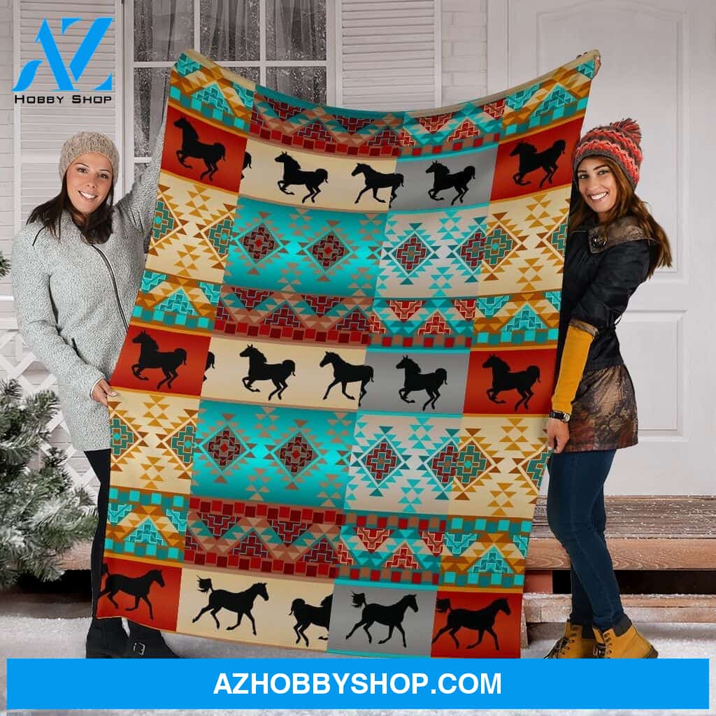 Horse Fabric Fleece Blanket