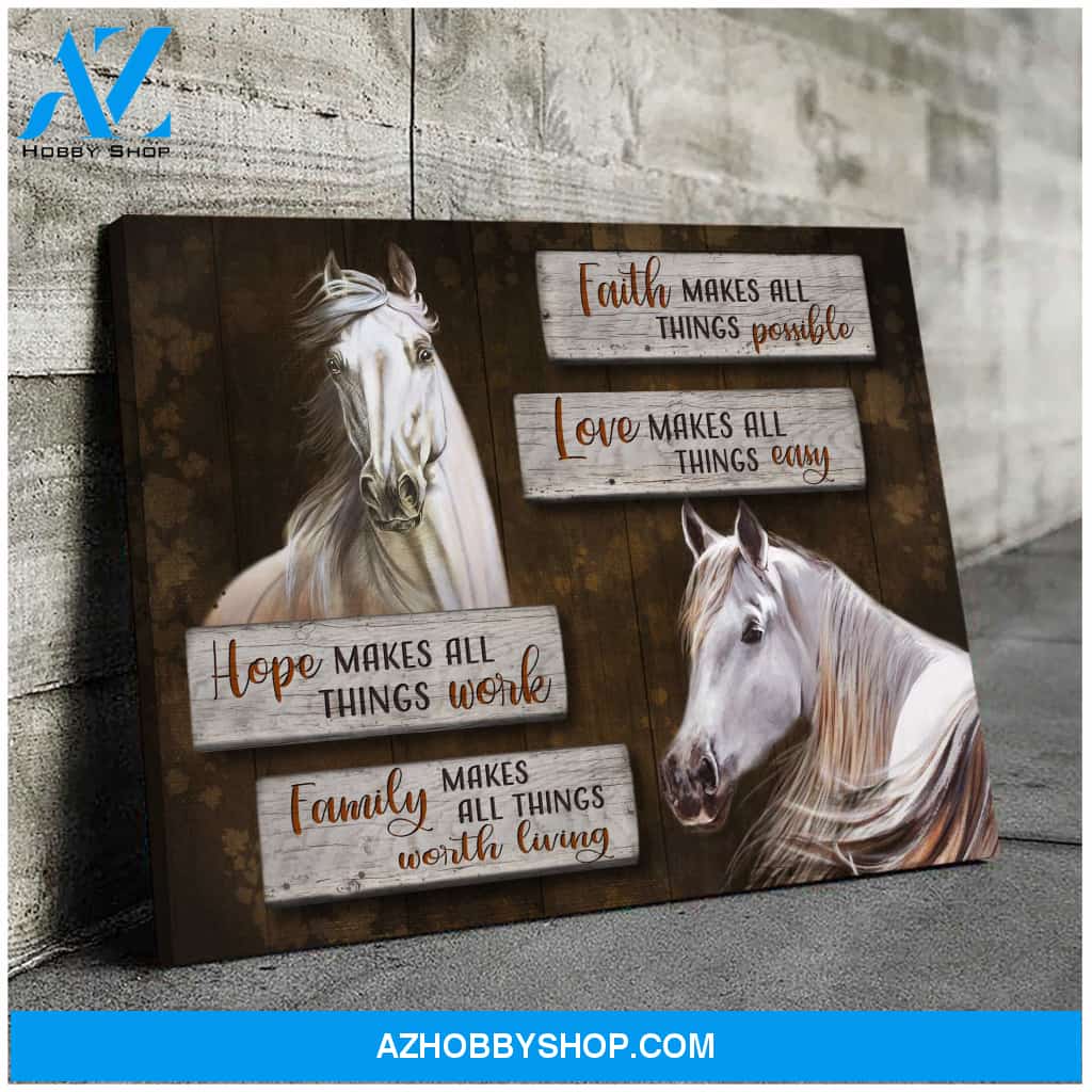 Horse Faith makes all things possible Canvas Wall Art Decor