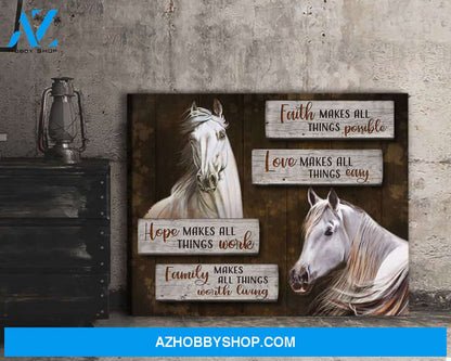 Horse Faith makes all things possible Canvas Wall Art Decor