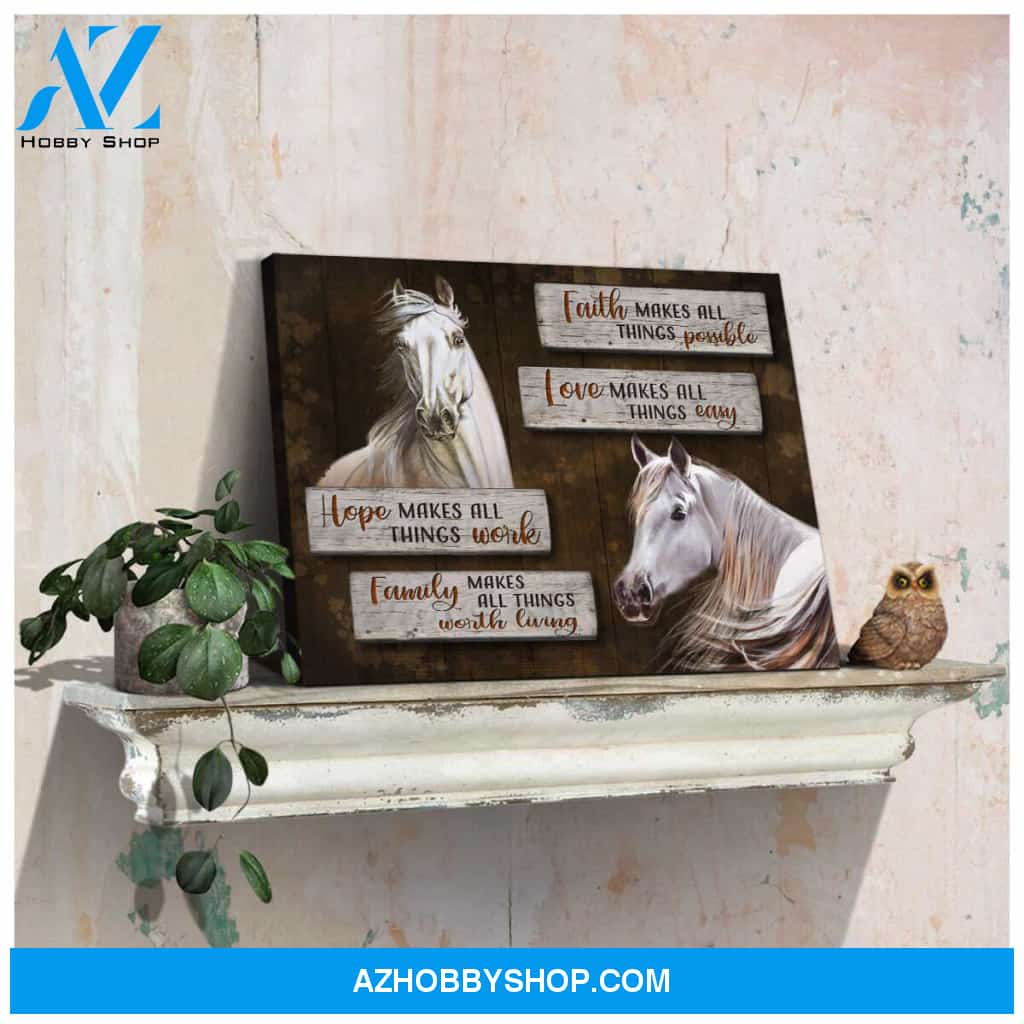 Horse Faith makes all things possible Canvas Wall Art Decor