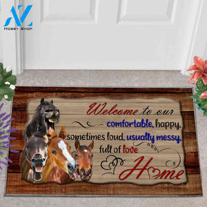 Horse Full Of Love Home Funny Indoor And Outdoor Doormat Warm House Gift Welcome Mat Birthday Gift For Horse Lovers
