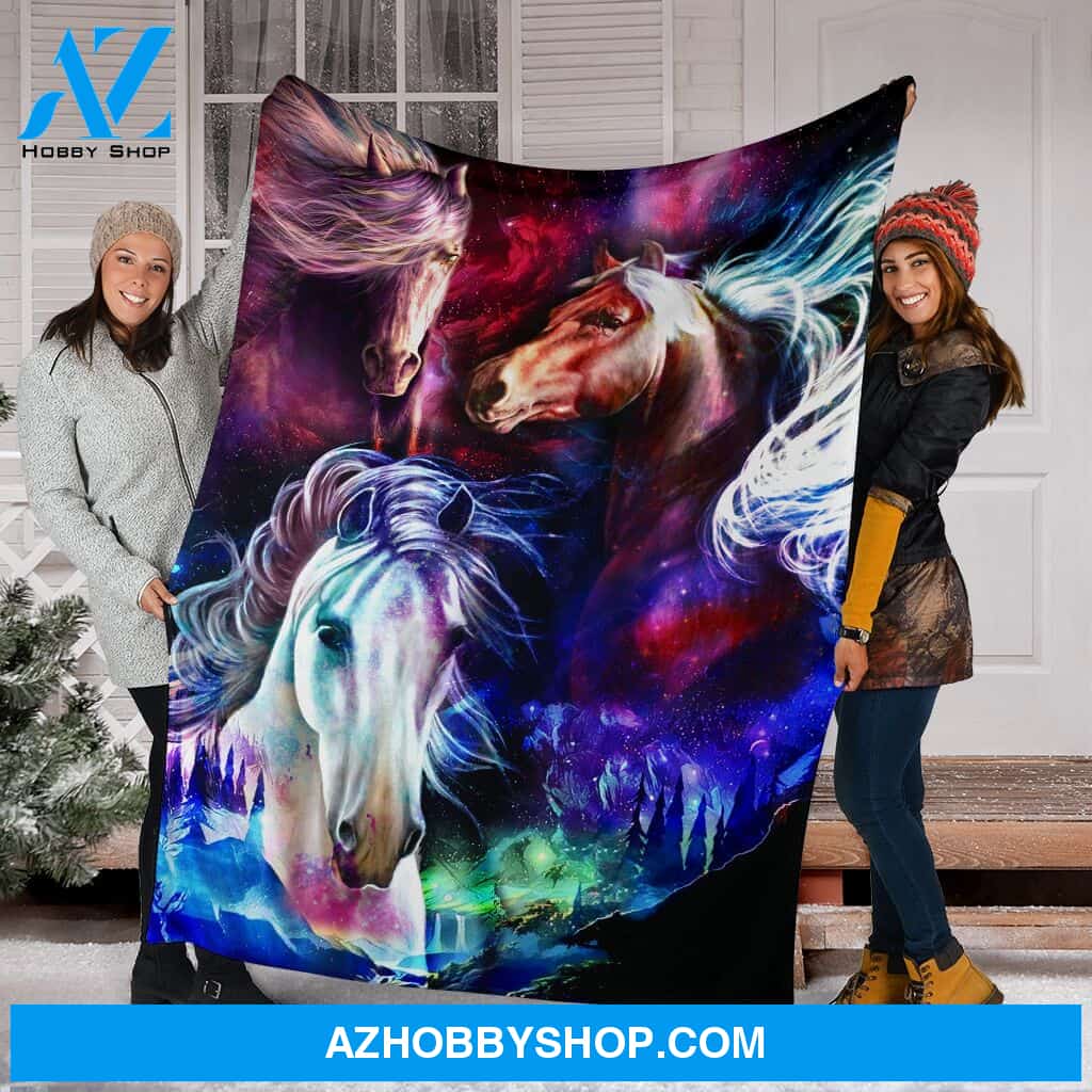 Horse Galaxy Magic Art Fleece Blanket