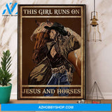 Horse Girl This Girl Runs On Jesus And Horses Paper Poster No Frame Matte Canvas Wall Decor