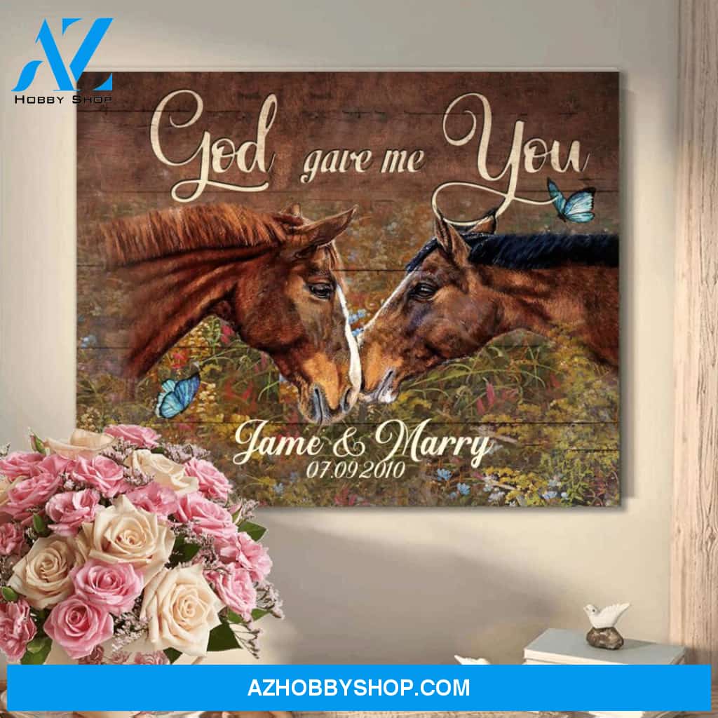 Horse God Gave Me You - Matte Canvas, Gift for you, gift for her, gift for him, gift for couple, gift for horse lover