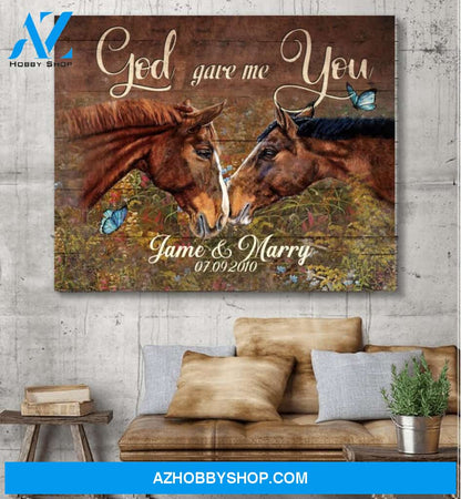 Horse God Gave Me You - Matte Canvas, Gift for you, gift for her, gift for him, gift for couple, gift for horse lover