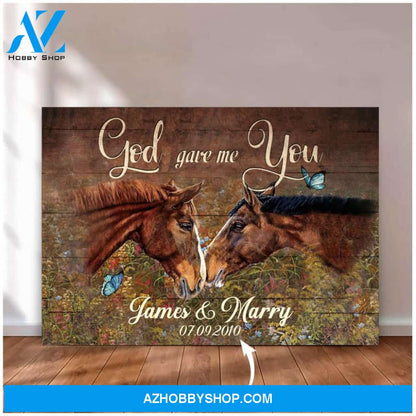 Horse God Gave Me You - Matte Canvas, Gift for you, gift for her, gift for him, gift for couple, gift for horse lover