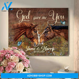 Horse God Gave Me You - Matte Canvas, Gift for you, gift for her, gift for him, gift for couple, gift for horse lover