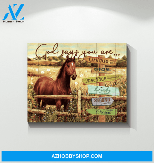 Horse God Says You Are - Matte Canvas, gift for you, gift for horse lover, living room wall art, living room picture
