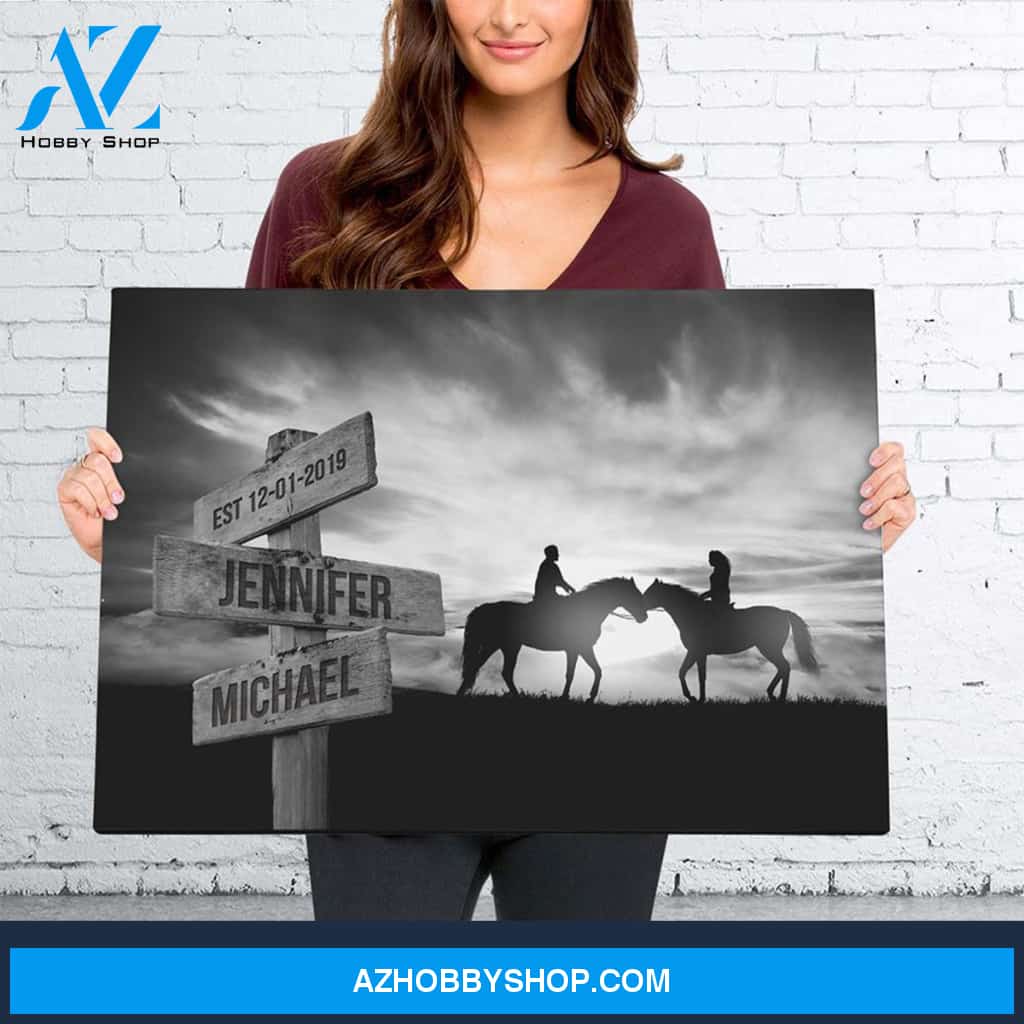 Horse Horizon Names Premium Canvas