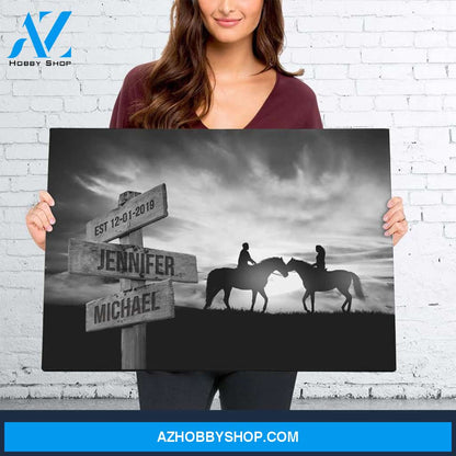 Horse Horizon Names Premium Canvas