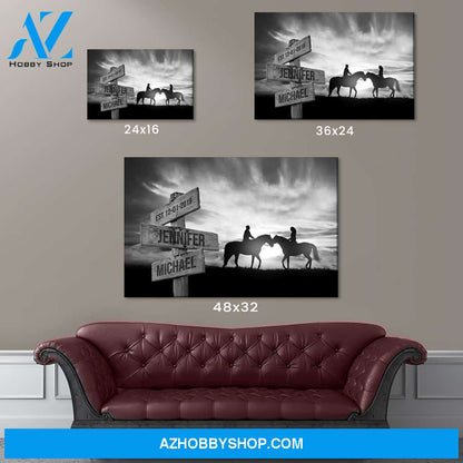 Horse Horizon Names Premium Canvas