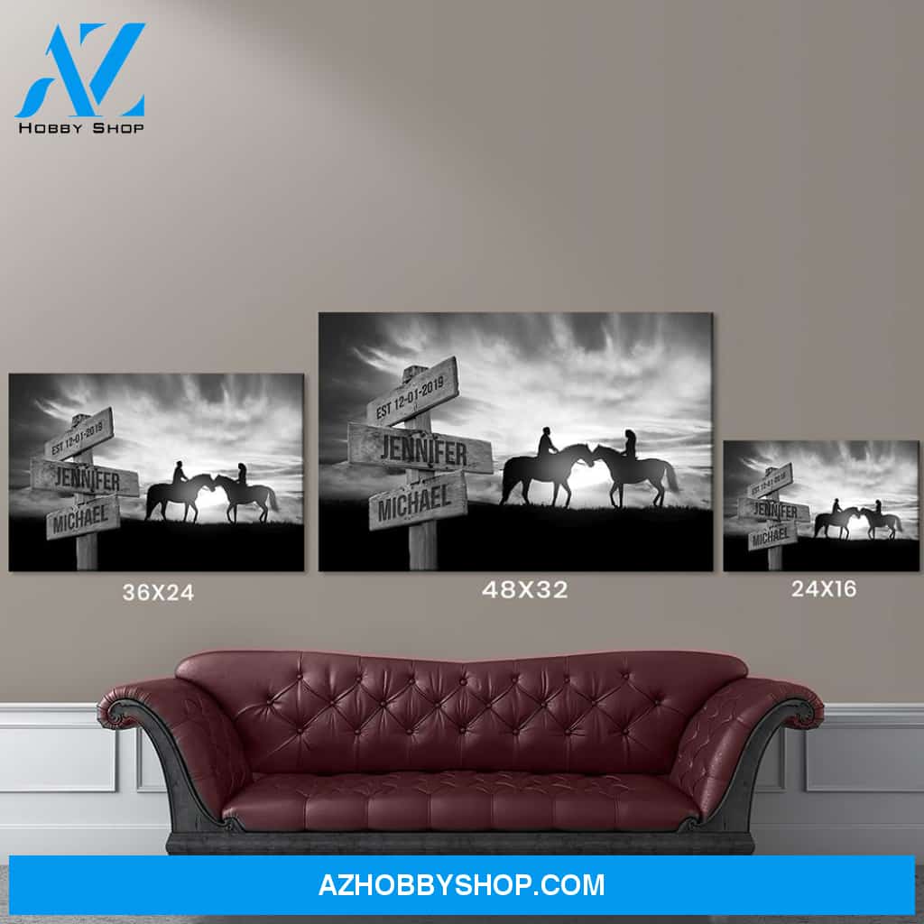 Horse Horizon Names Premium Canvas