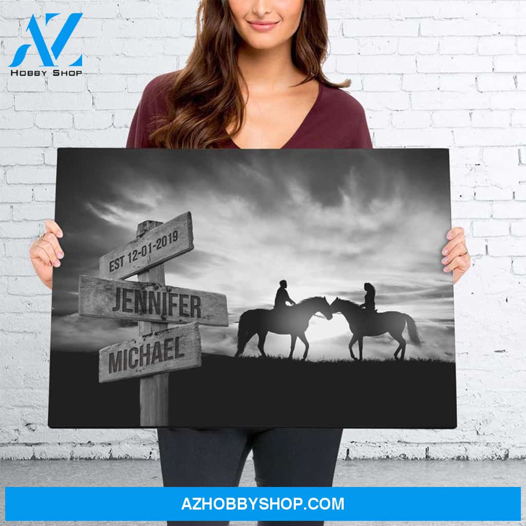 Horse Horizon Names Premium Canvas