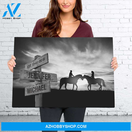 Horse Horizon Names Premium Canvas