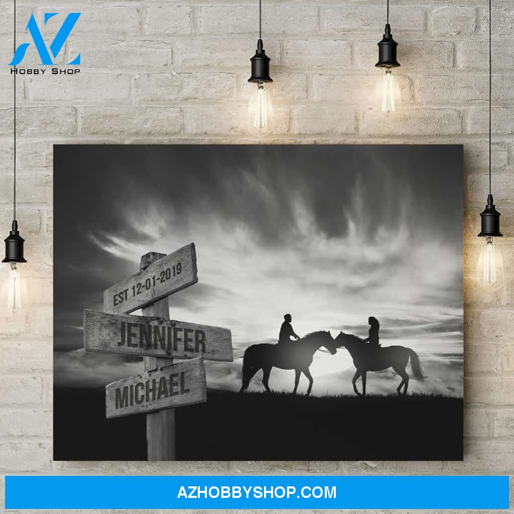 Horse Horizon Names Premium Canvas