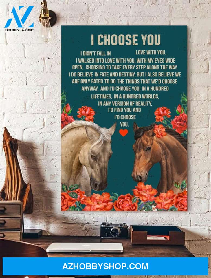 Horse, I choose you - Matte Canvas (1.25"), gift for you, gift for her, gift for him, love gift, valentine gift, wall decor, valentine decor, gift for horse lover