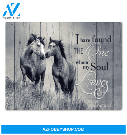 Horse I Have Found The One Whom My Soul Loves Framed Canvas Wall Art