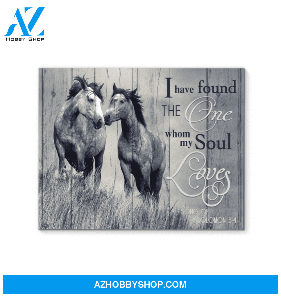 Horse I Have Found The One Whom My Soul Loves Framed Canvas Wall Art