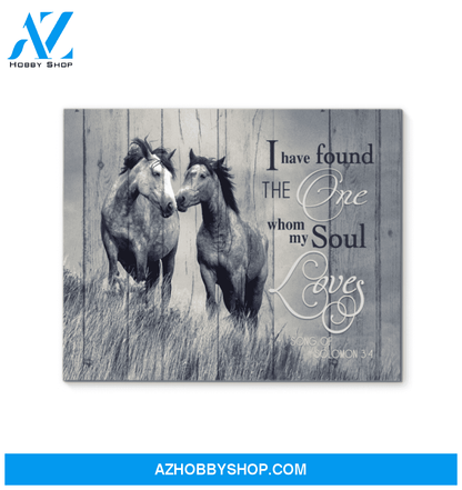 Horse I Have Found The One Whom My Soul Loves Framed Canvas Wall Art