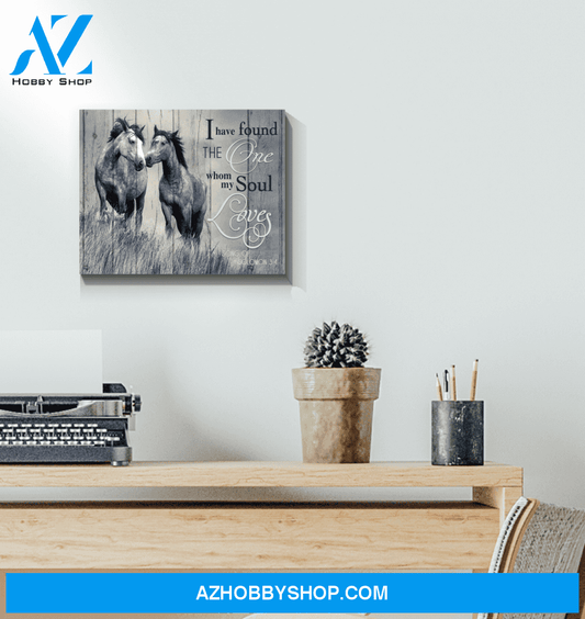 Horse I Have Found The One Whom My Soul Loves Framed Canvas Wall Art