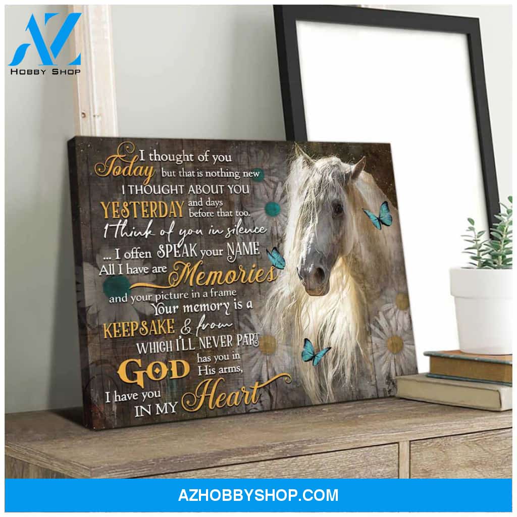 Horse I thought of you Memorial Canvas Wall Art Decor