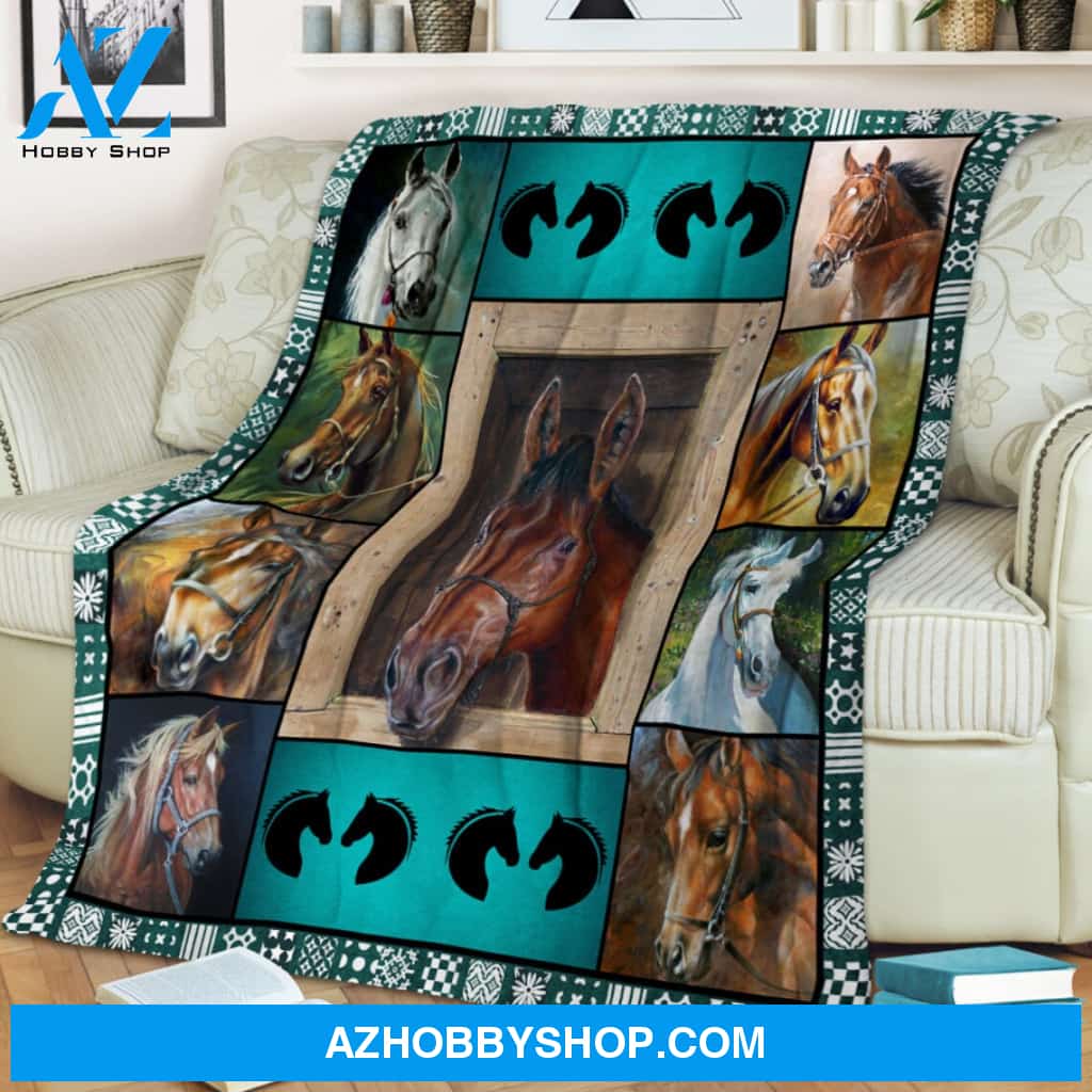 Horse Is My Love Fleece Blanket Gift For Family Birthday Gift Couple Gift Horses Lovers Gift Children Gift Parents Gift Home Decor Bedding Couch Sofa Soft and Comfy Cozy